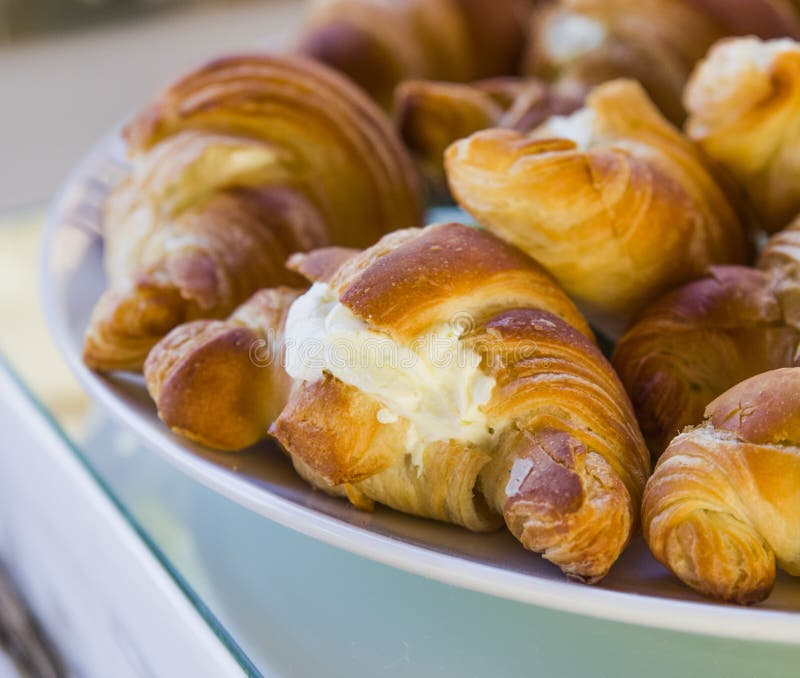 Savory Croissants with Cream Cheese Stock Photo Image of catering