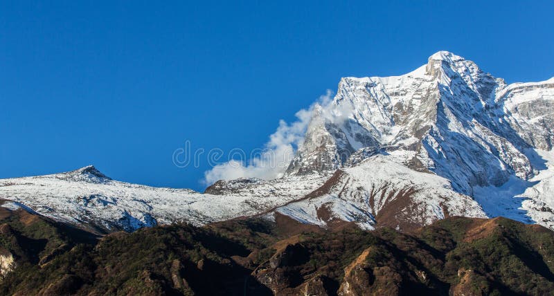 Mountain scenery in Himalaya