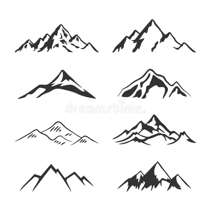 Mountain Silhouette Clipart Collection set