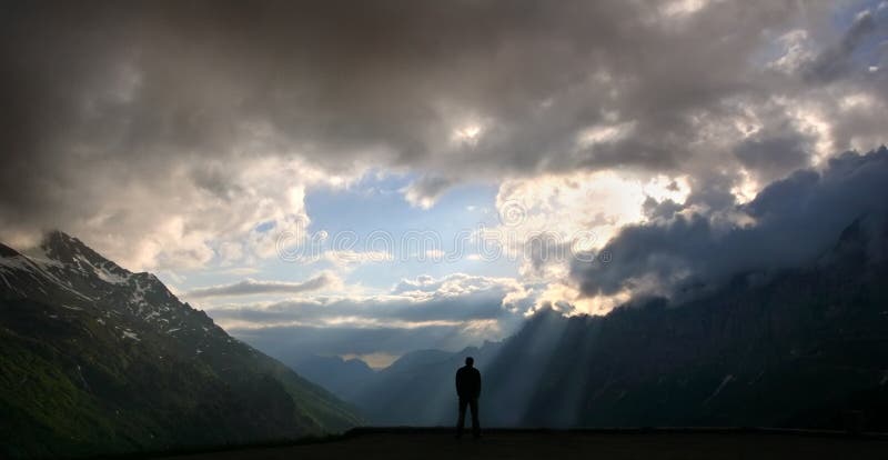 Mountain sunlight, swiss alps