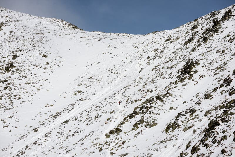 Mountain tops in winter covered in snow