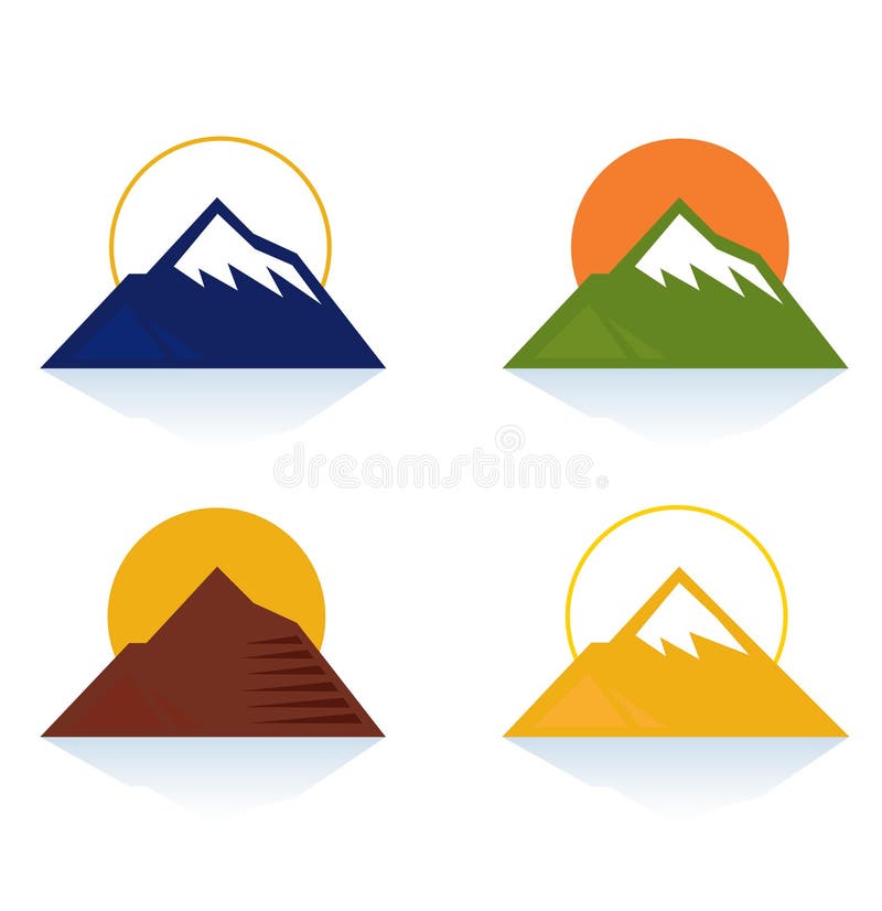 Mountain and tourist icons isolated on white royalty free illustration