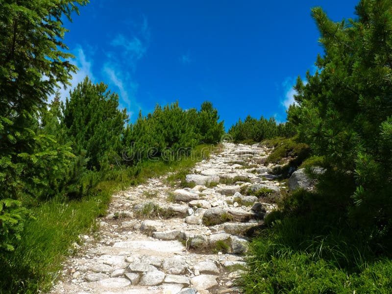 Mountain trail in High Tatras mountains, Slovakia