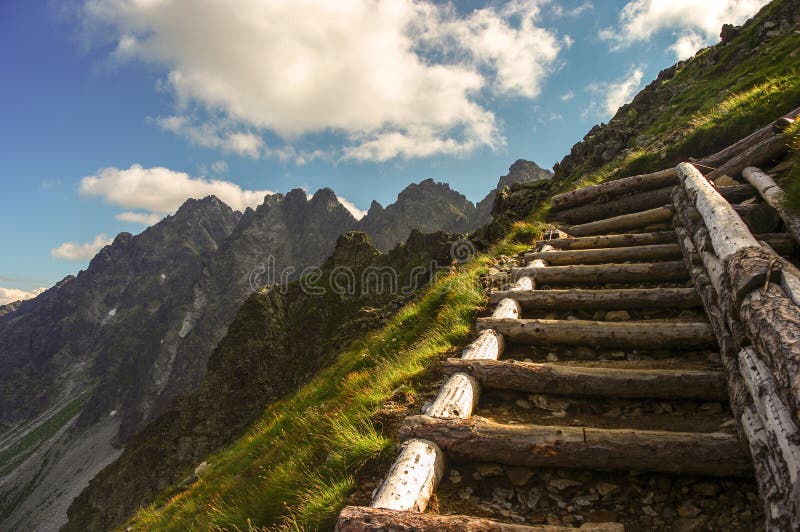 Mountain trail in the Slovak High Tatras