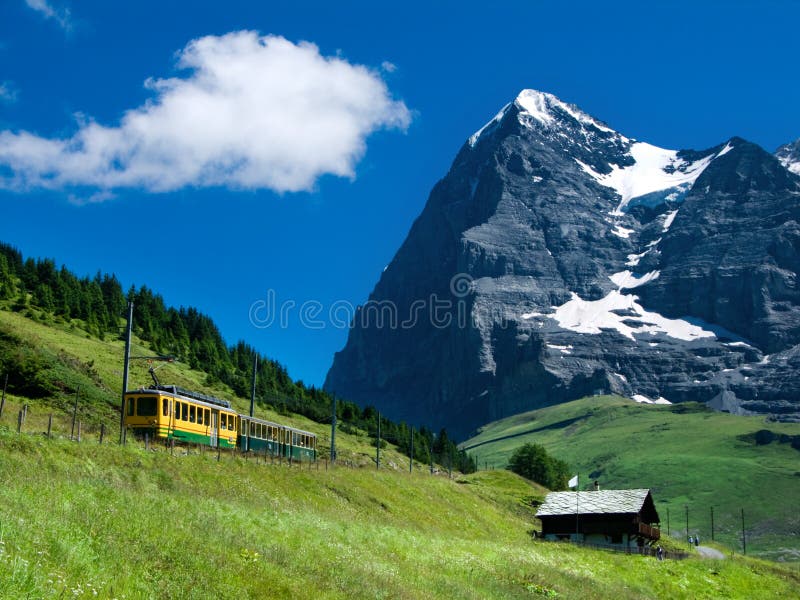 Mountain train on Eiger mountain, Switzerland