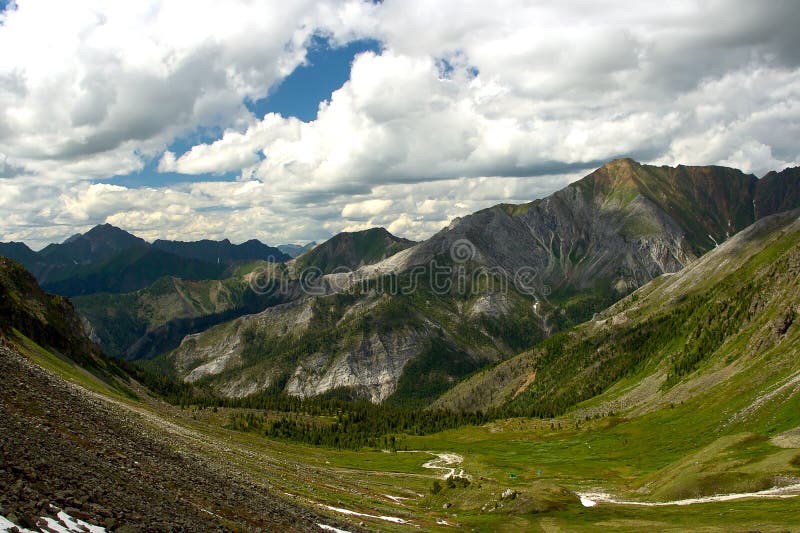 Siberian Mountain River Valley Stock Image - Image of shumack, boulders ...