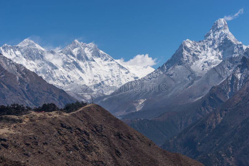 Mountain View d'Everest, de Lhotse et d'Ama Dablam, bazar de Namche