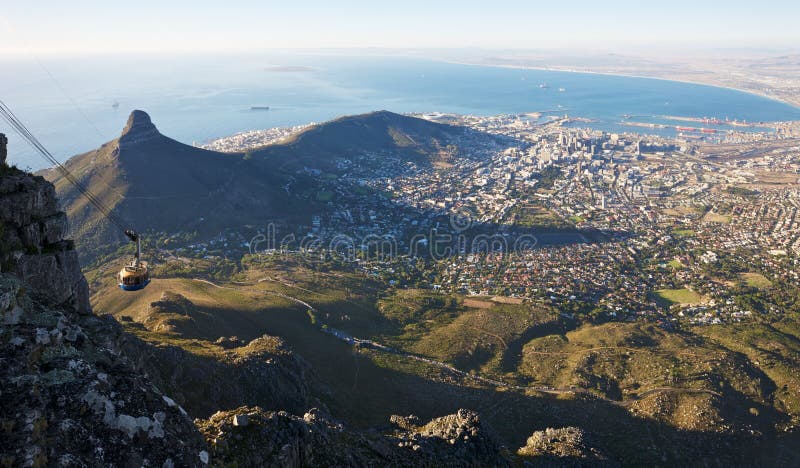 South Africa, Cape Town seen from Table Mountain. South Africa, Cape Town seen from Table Mountain