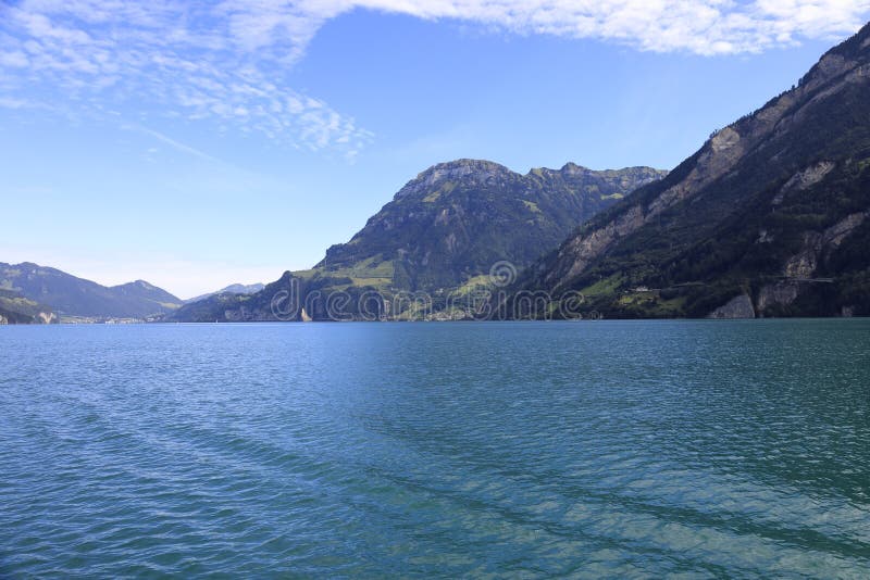 Mountain View on Lake Lucerne Stock Photo Image of mountains, europe