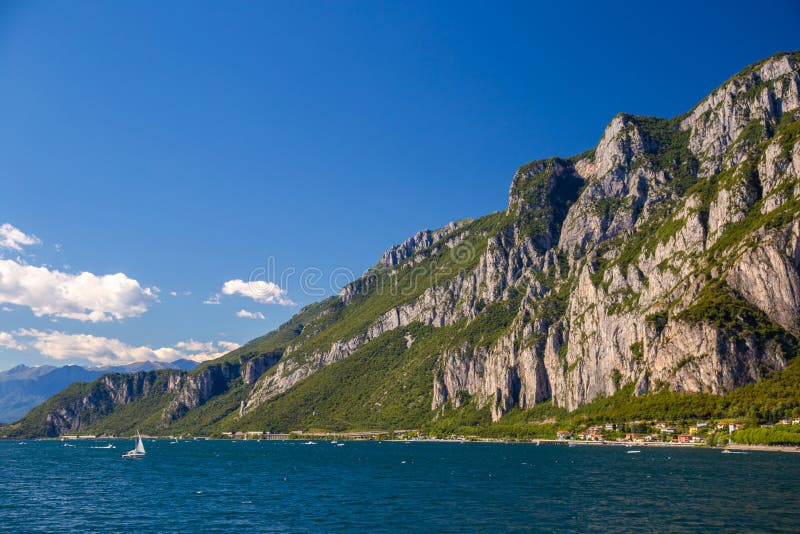 Mountain View of Lecco City in the Southeastern Shore of Lake Como, in ...