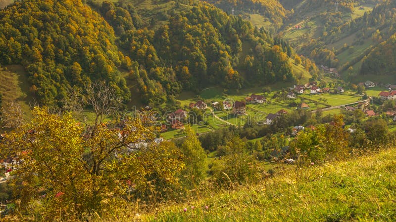 Mountain Village Autumn Foliage Stock Image Image Of Forest