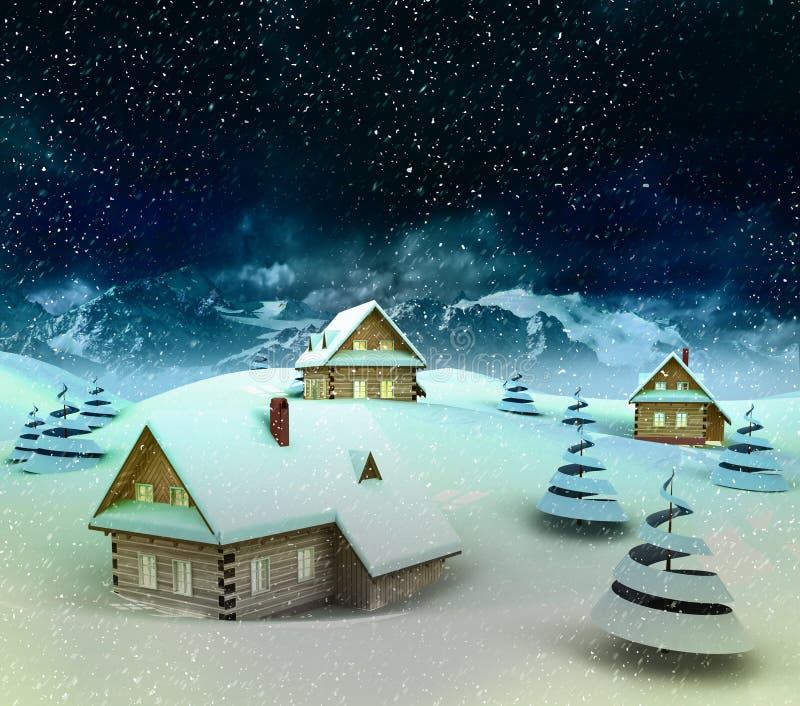 Winter fairy cottage stock illustration. Illustration of elven - 17646933