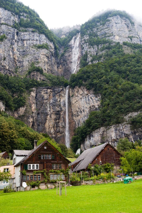 Mountain Waterfall . Switzerland Stock Photo Image of alps, paradise