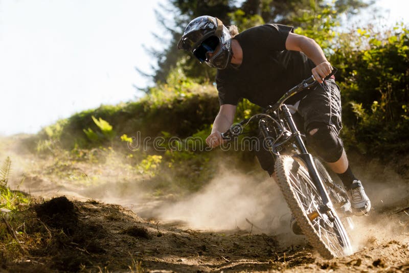 Mountain Biker Racing In Desert Stock Image Image of offroad, cross