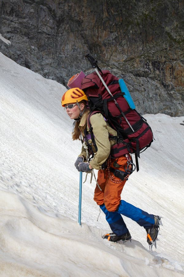 Mountaineer girl in a mountains