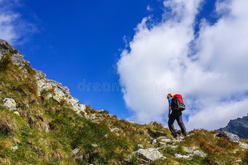 Mountaineer man climbing