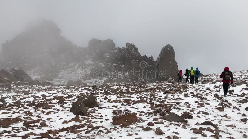 Mountaineers climbing at Mount Savalan Sabalan