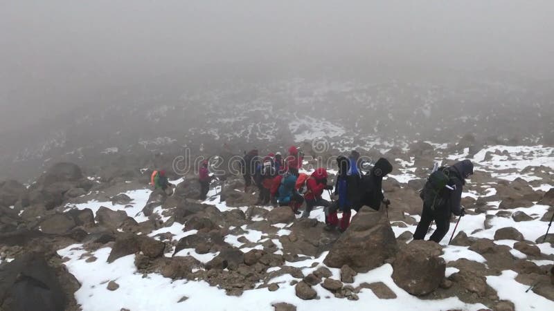 Mountaineers climbing at Mount Savalan summit