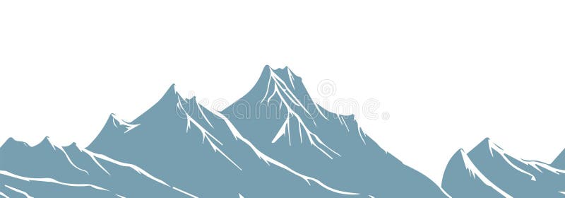 Mountains Background. Hand Drawing. Not AI, Vector Illustration Stock ...