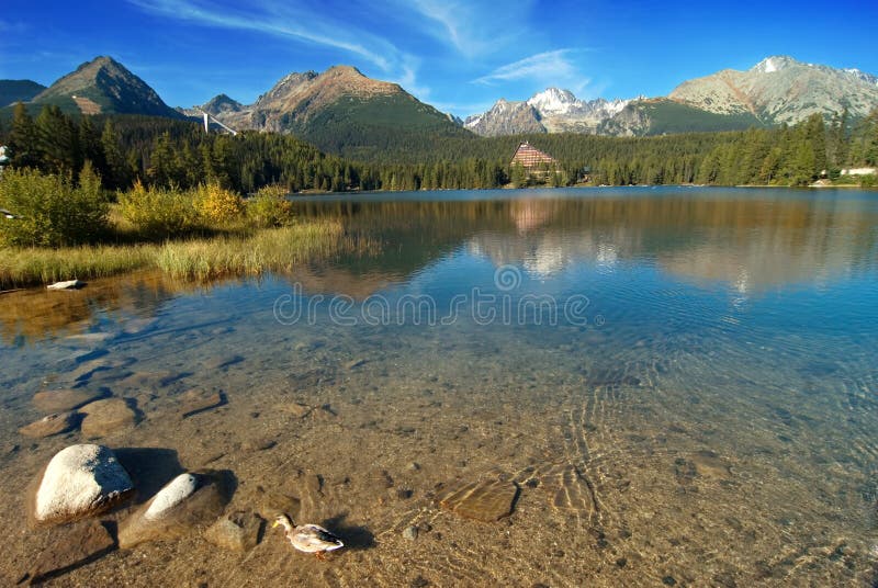 Mountains and a glacial lake