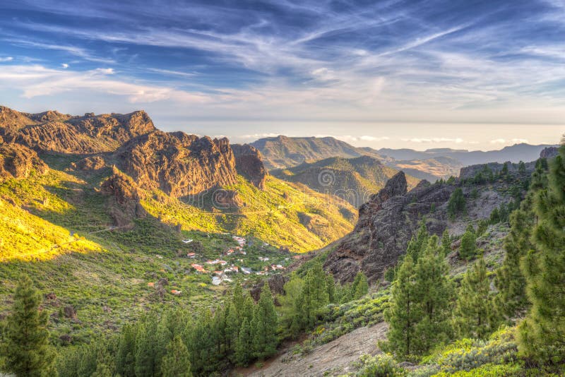 Mountains of Gran Canaria Island Stock Image Image of tree, autumn