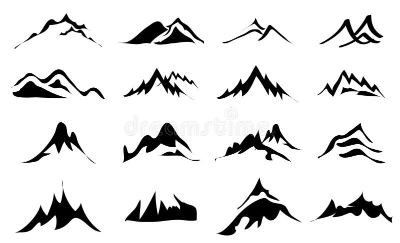 Mountains Icons Set royalty free illustration