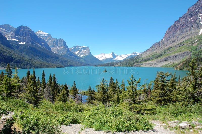 Mountains and lake