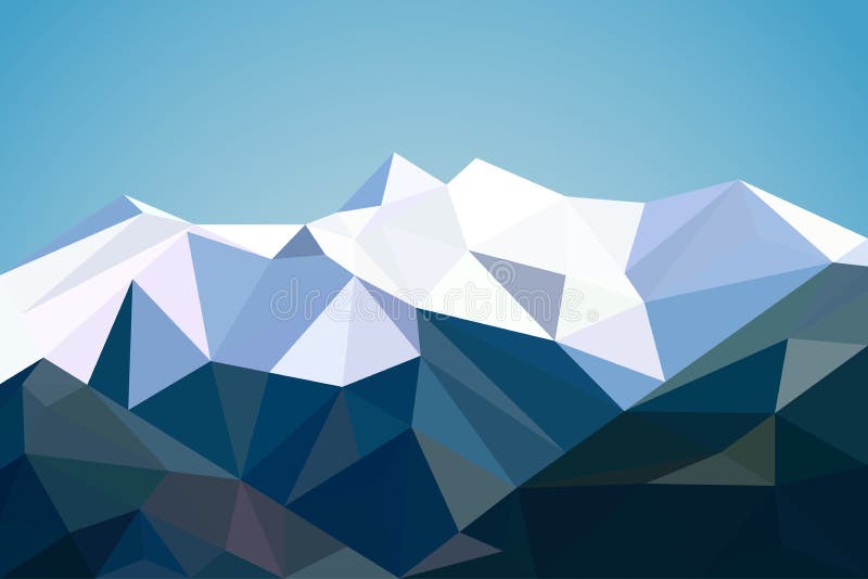 Mountains Landscape in Polygonal Style. Mountains Background in Low ...