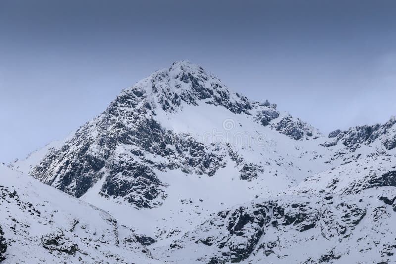 Mountains peaks covered by snow