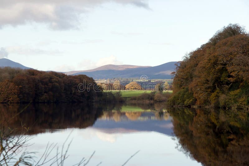 Mountains reflected on the river blackwater