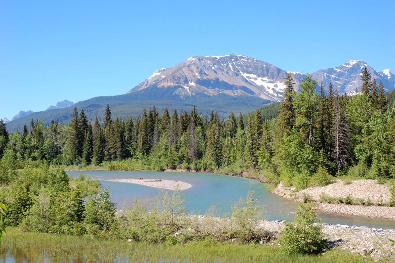 Mountains and river