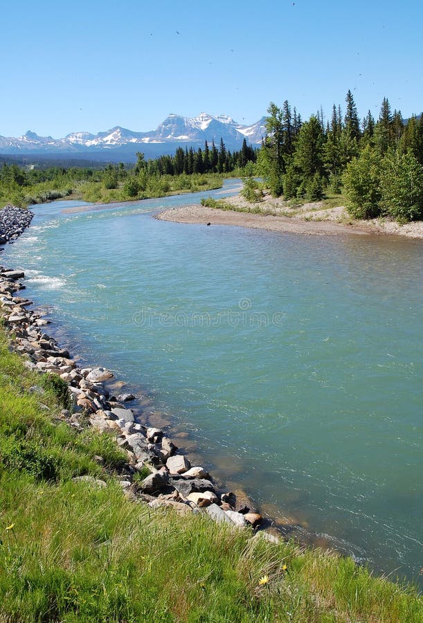 Mountains and river