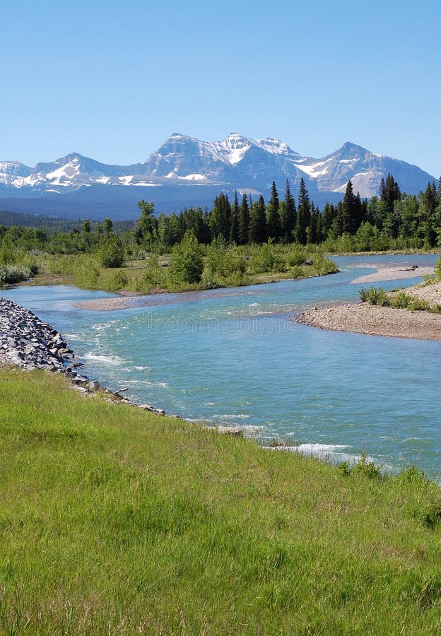 Mountains and river