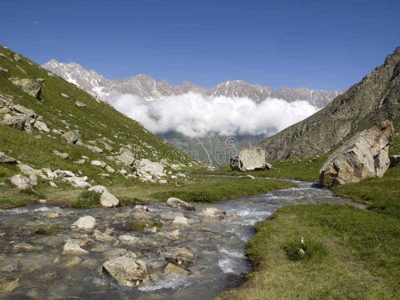 Mountains and river