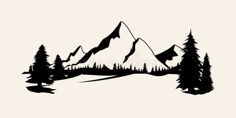 Free Free 168 Silhouette Mountain Scene Nature Svg SVG PNG EPS DXF File
