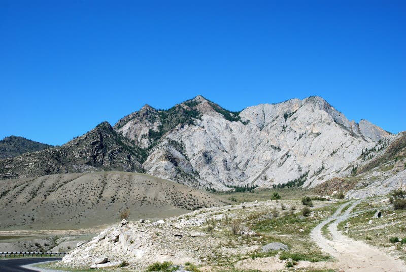 Mountains on sky background