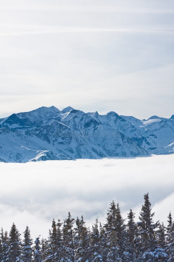 Mountains under snow