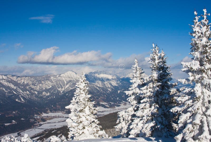 Mountains under snow. Schladming . Austria