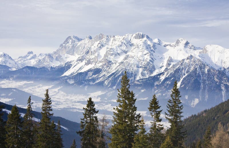 Mountains under snow in the winter. Austria