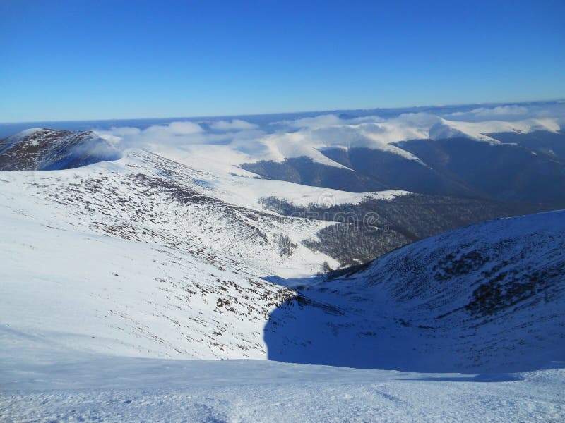 Mountains in winter, Carpathians, Ukraine stock photo Mountains in winter, Carpathians, Ukraine stock photo
