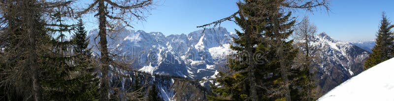 Mountains in winter panorama