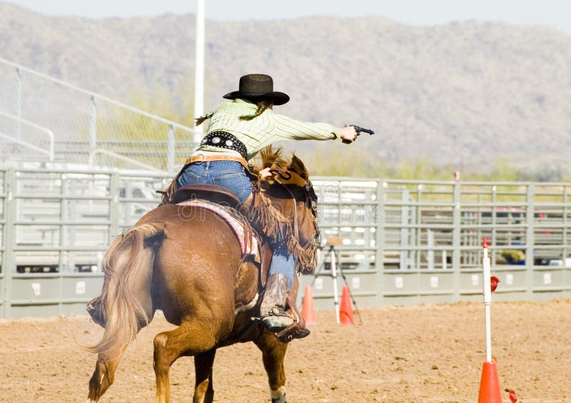 Mounted shooting 2 stock image. Image of arizona, cowboy 2217899