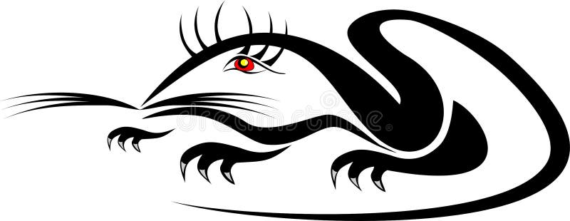 The vector image of the mouse on a white background. Cute rodents vectors