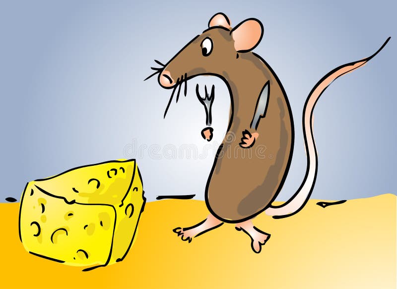 Mouse and cheese stock vector. Illustration of mouse, greedy 1751161