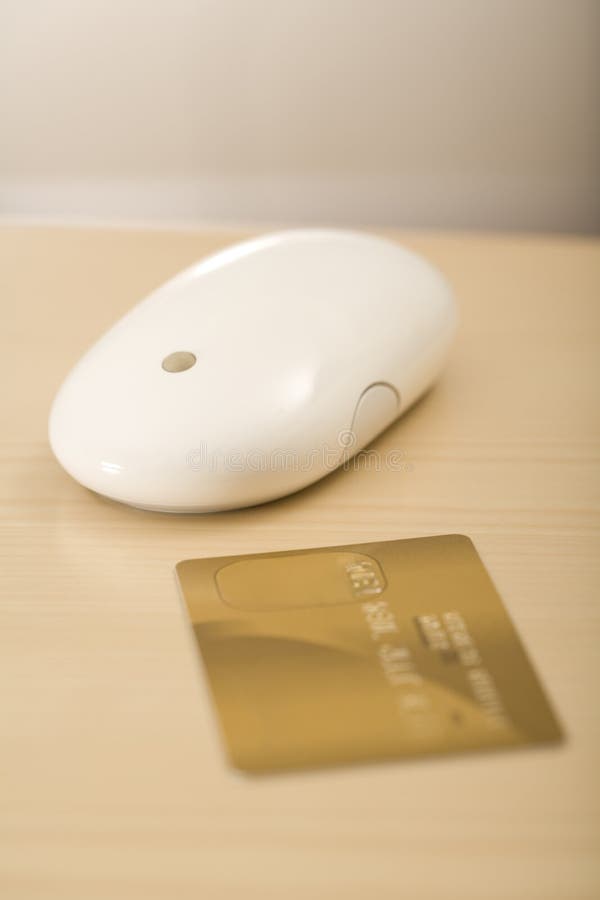 a mouse and a credit card