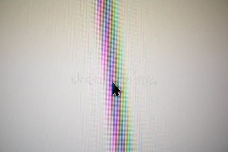 Mouse cursor on LCD RGB matrix of display, macro shot