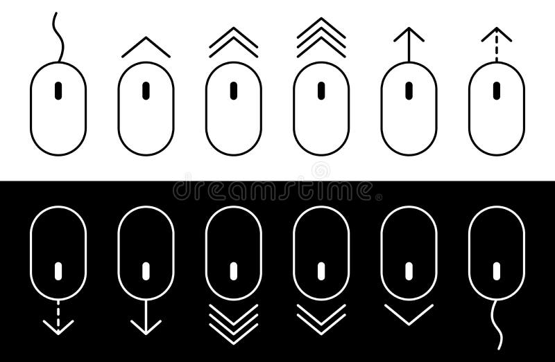 Mouse de defilare. defilare în jos și în sus. săgeată jos și sus. pictograma mouse-ului computer. buton linie pentru Web și comput vector illustration