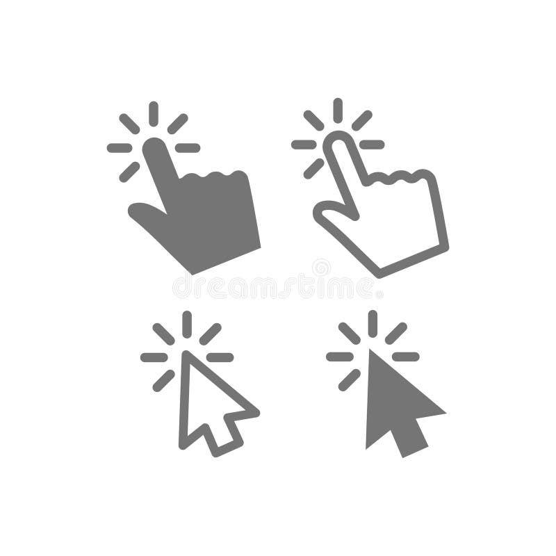 Hand clicking icon, click pointer vector Stock Vector