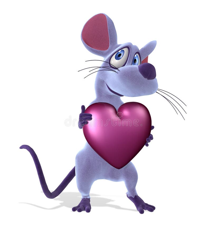 Mouse with Heart Pastel stock illustration. Illustration of mouse