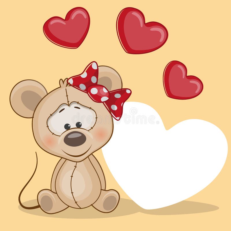Mouse with hearts stock vector. Illustration of lovely 41998151